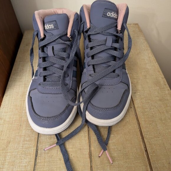 Kids Adidas Hoops 2.0 Mid Shoes - Picture 3 of 8